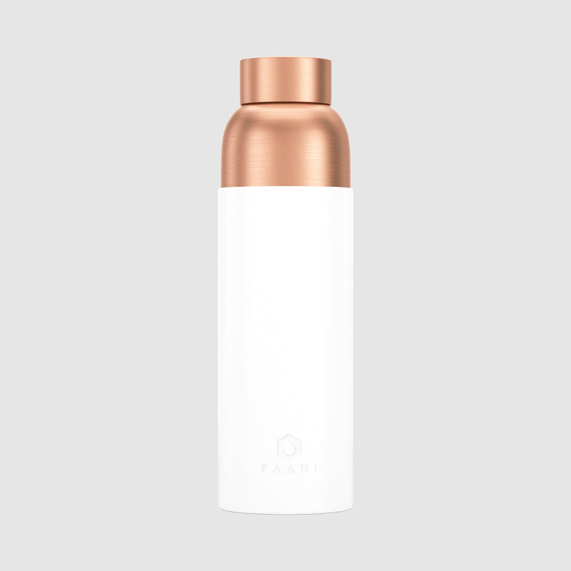 Paani Pure Copper Water Bottle 900ML White
