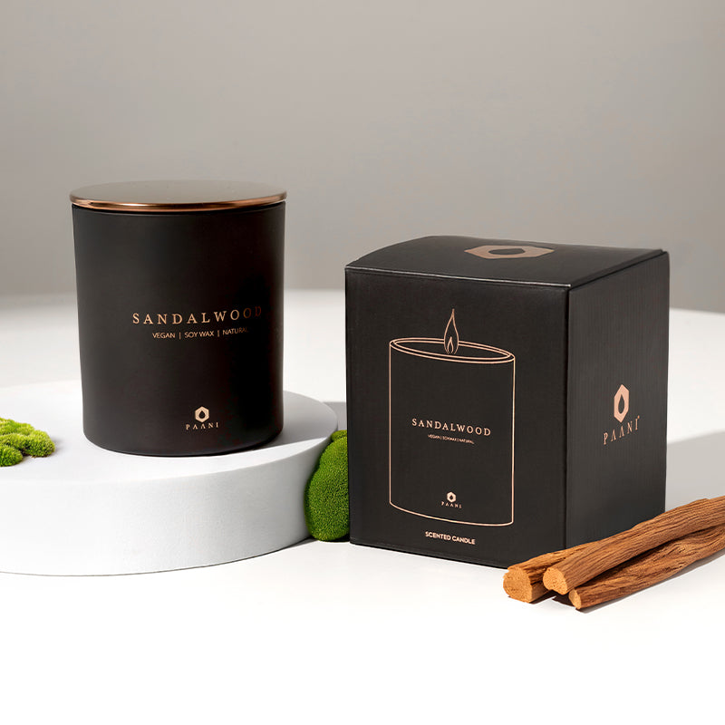sandalwood Pure Soy Wax Candle with box