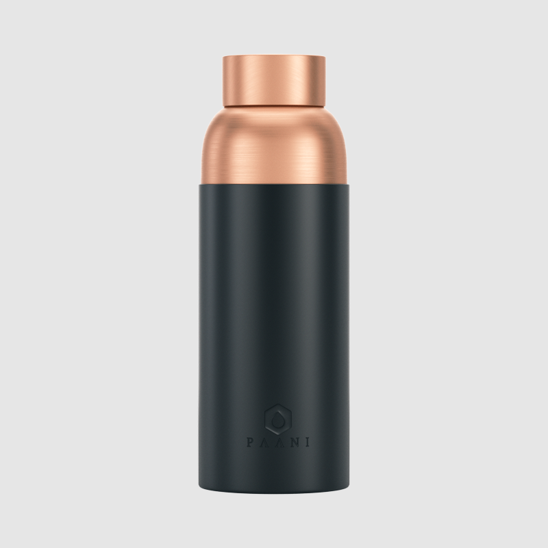 Paani Pure Copper Water Bottle 700ML Black