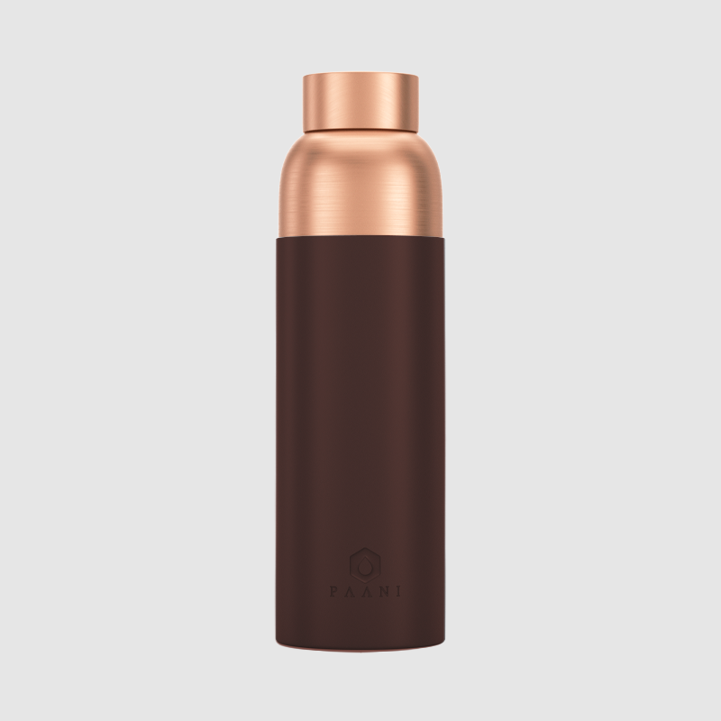 Paani Pure Copper Water Bottle 900ML Brown No