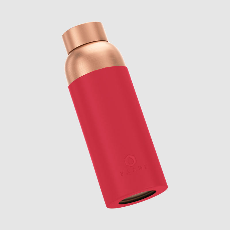 Paani Pure Copper Water Bottle 700ML Red No