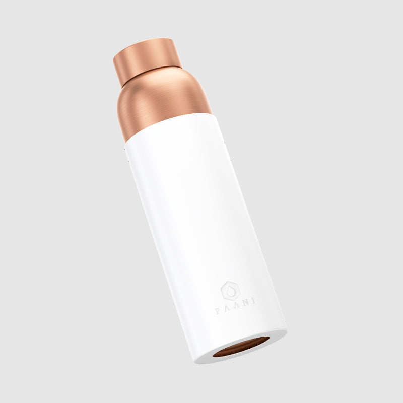 Paani Pure Copper Water Bottle 900ML White