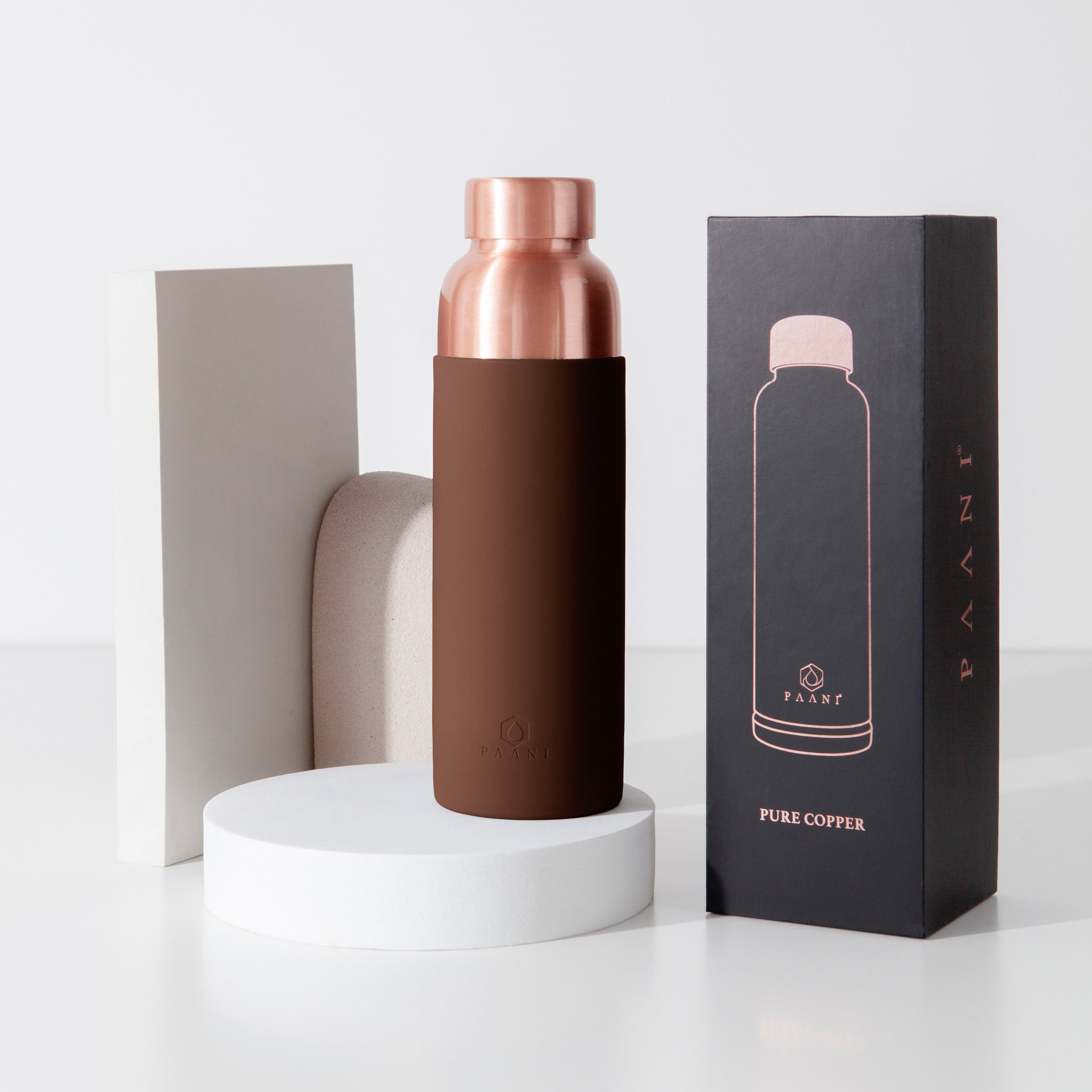 Paani Pure Copper Water Bottle 900ML Brown No