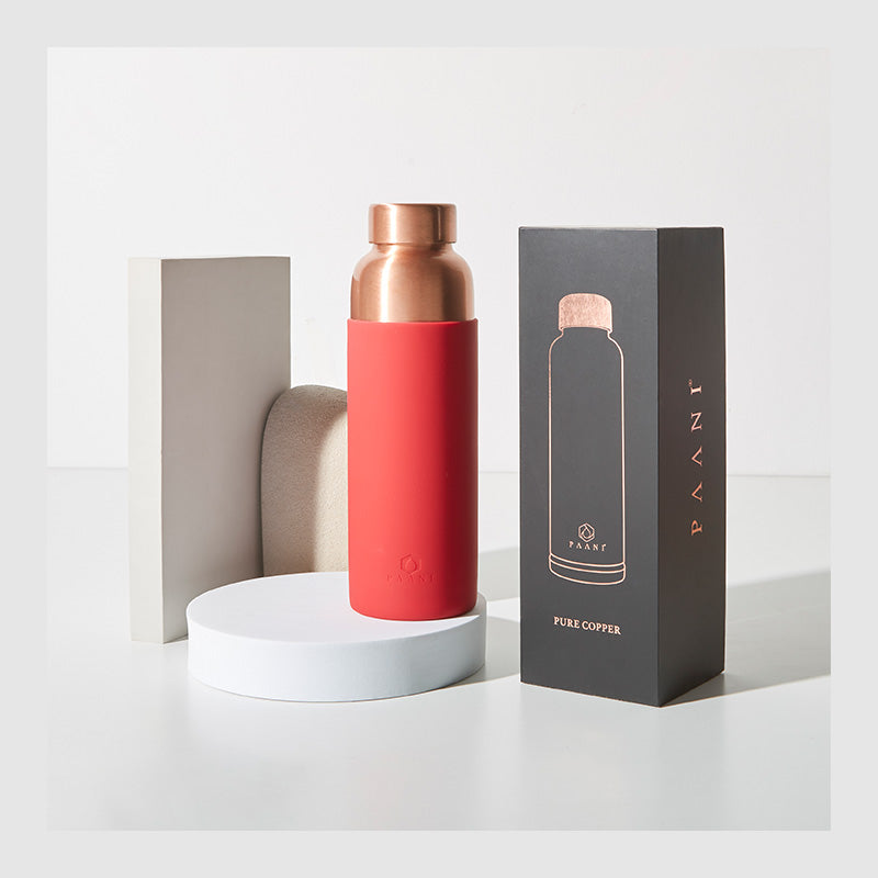 Paani Pure Copper Water Bottle 900ML Red No
