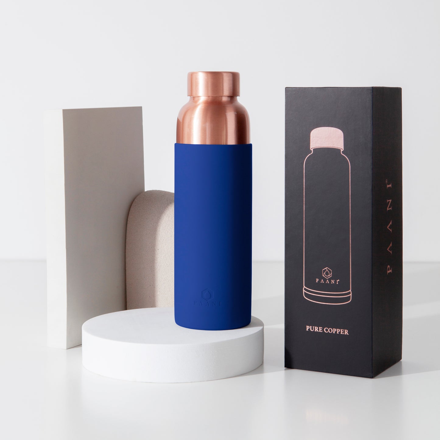 Paani Pure Copper Water Bottle 900ML Blue