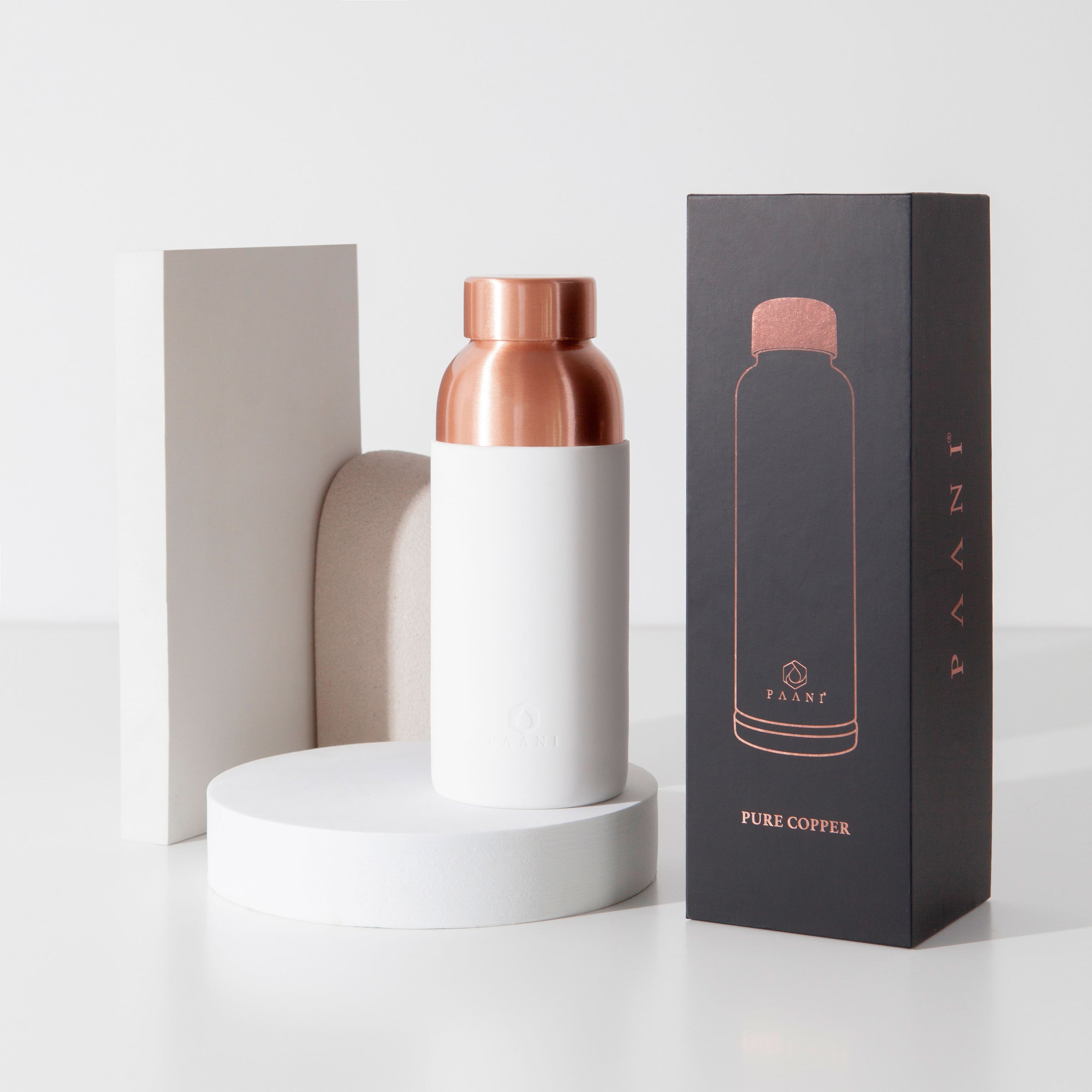 Paani Pure Copper Water Bottle 700ML White