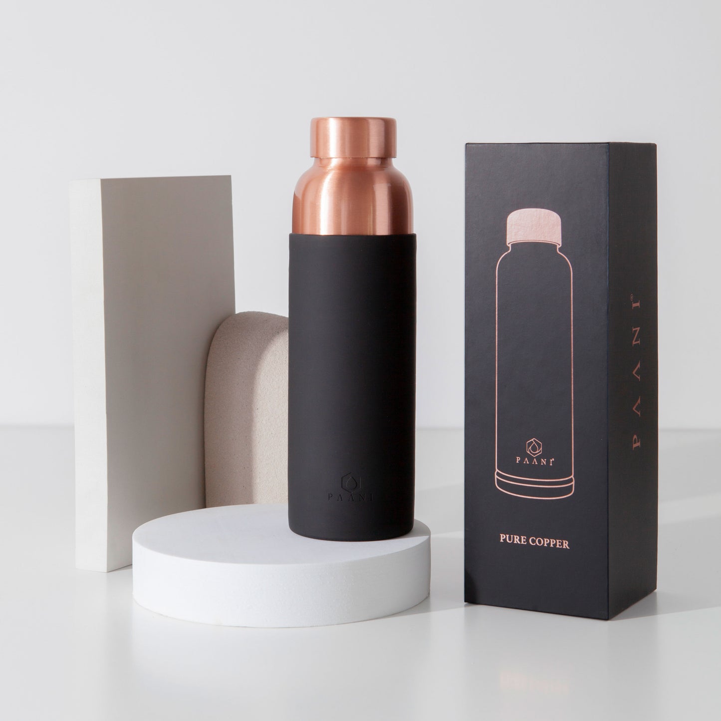Paani Pure Copper Water Bottle 900ML Black
